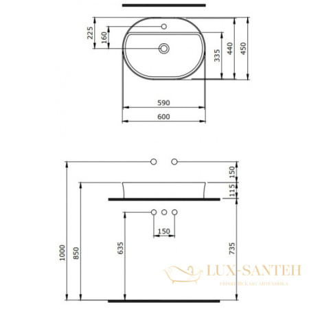 раковина berges ego sl 182016 60х45 см, белый