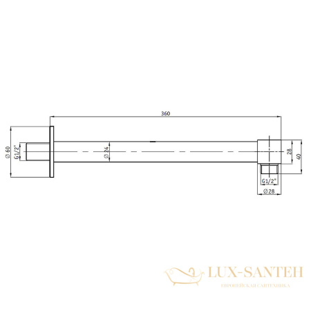 кронштейн rgw shower panels 21140421-01 для верхнего душа sp-121, хром