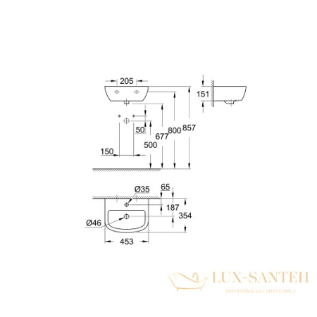 раковина grohe bau ceramic 39424000 453х354 мм, белый