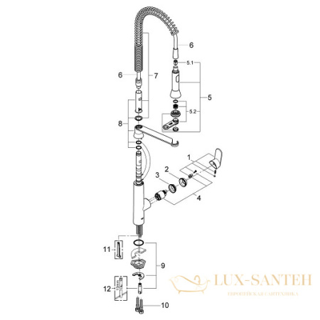 смеситель grohe k7 32950000 для мойки, хром