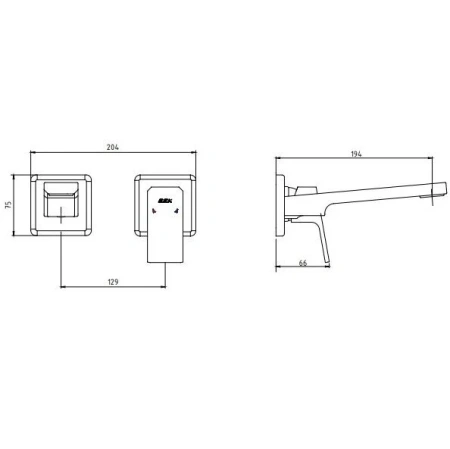 смеситель для раковины e.c.a. tiera k (внешняя часть), 102167605ex-kk, хром