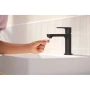 смеситель для раковины hansgrohe rebris s 72520670, без донного клапана, черный матовый