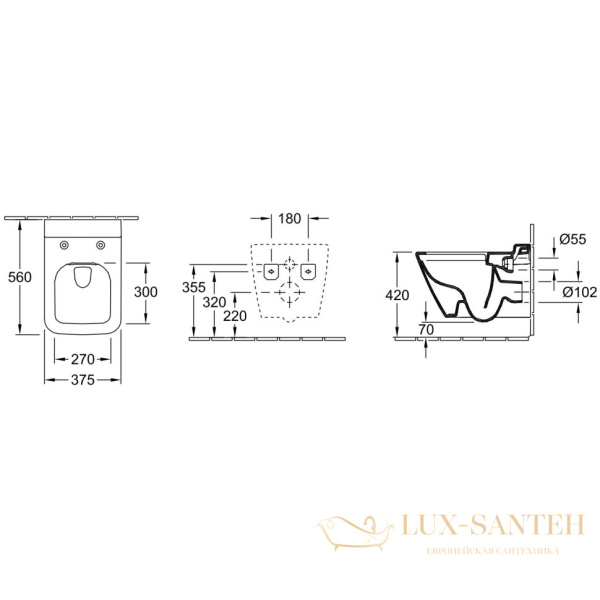 подвесной безободковый унитаз villeroy & boch finion 4664r0r1, альпийский белый