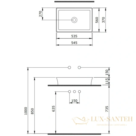 раковина berges ego sl 181009 54,5х37 см, белый