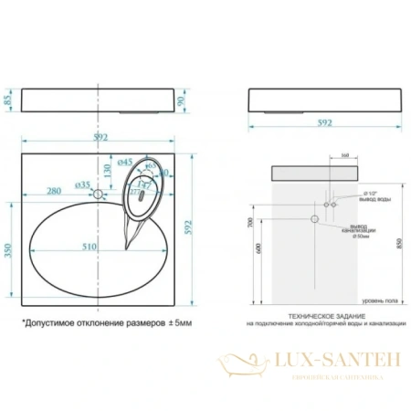 раковина paulmark stern pm700431 над стиральной машиной 59,2x59,2 см, белый