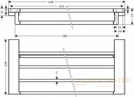 полка для полотенец hansgrohe addstoris 41751140, матовая бронза