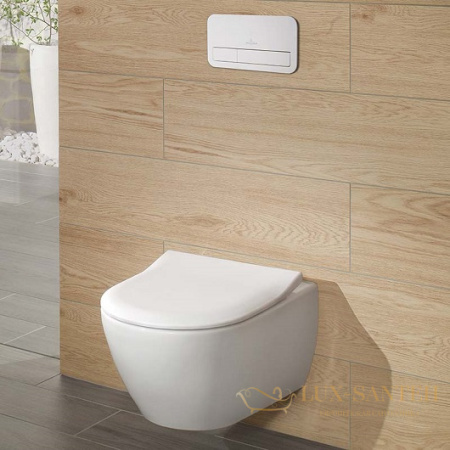 чаша подвесного унитаза villeroy & boch subway 2.0 5600 10 r1 ceramicplus, белый