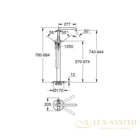 смеситель grohe essence 23491001 для ванны, хром