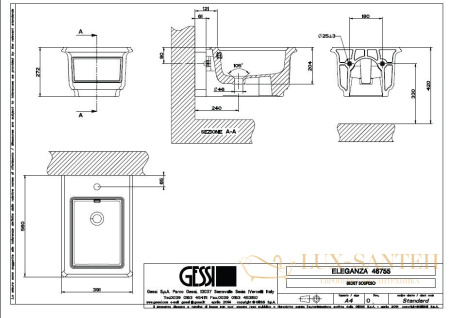 биде gessi eleganza 46755.518, белый