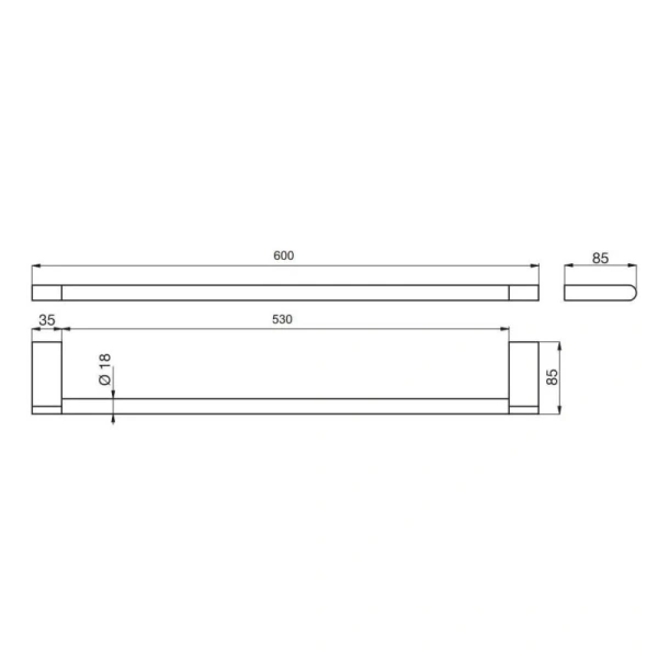 полотенцедержатель ideal standard connect n1387aa 60 см, хром