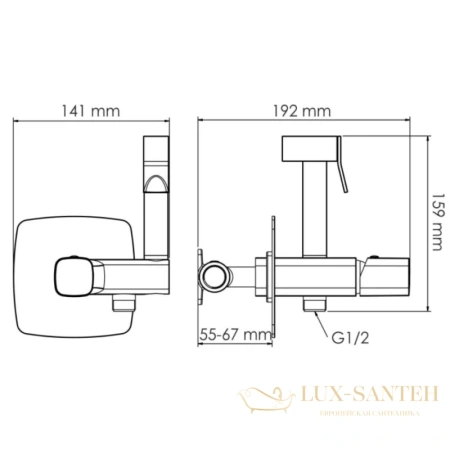 гигиенический комплект wasserkraft saale 9538, белый матовый