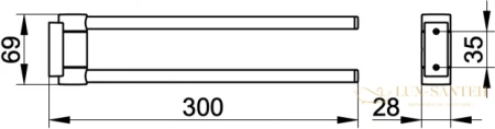 полотенцедержатель keuco plan 14919370000 двойной, черный