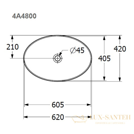 раковина накладная villeroy & boch loop & friends 4a4800r1 ceramicplus 620х420 мм, белый