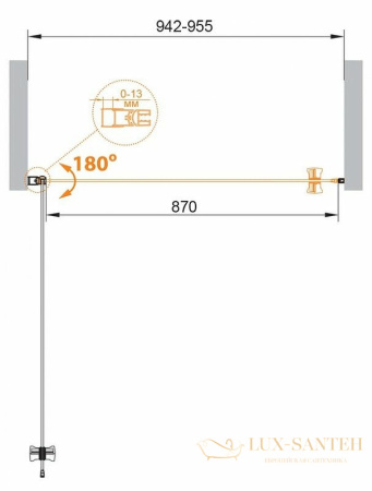 душевая дверь cezares eco eco-o-b-1-95-c-cr 95 см профиль хром, стекло прозрачное