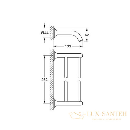 полотенцедержатель grohe essentials authentic 40654001 582 мм, хром