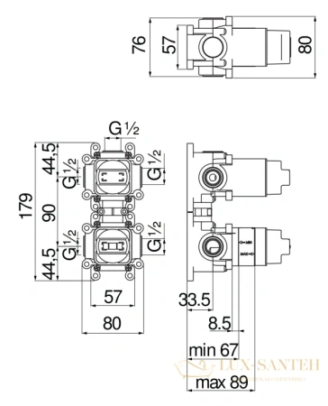 скрытая часть nobili rubinetterie, we81103 смесителя для душа