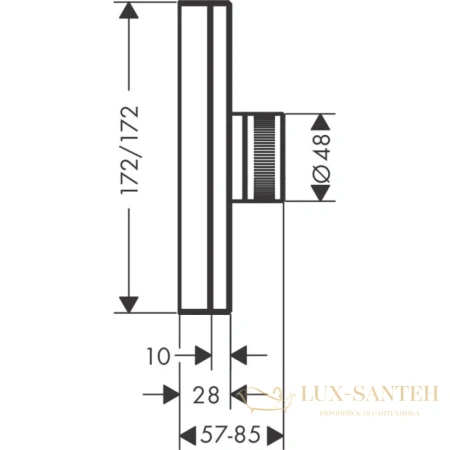 термостат встраиваемый axor edge, 46741990, для душа highflow, 1 потребитель (внешняя часть), с огранкой, полир. золото