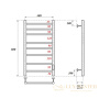 полотенцесушитель 400x800 электрический point аврора pn10848 п8 диммер справа, хром