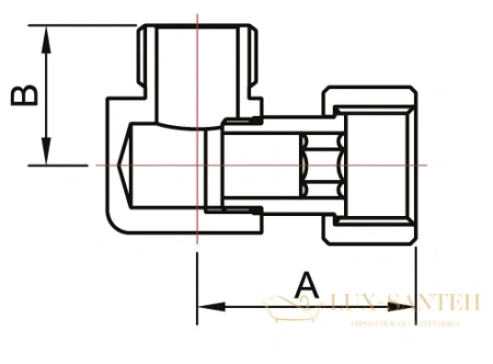 американка для полотенцесушителя   luxon угл 1/2" x 1/2"  г/ш  sanitan 1751scs0404 хром (751sch0404)*