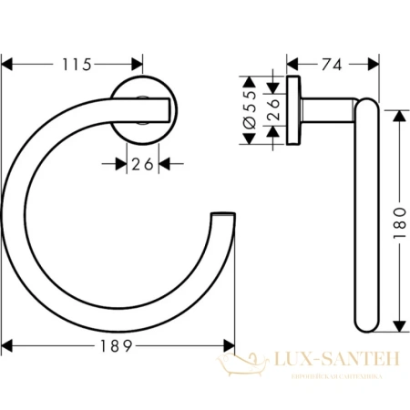 полотенцедержатель hansgrohe logis universal 41724000, хром