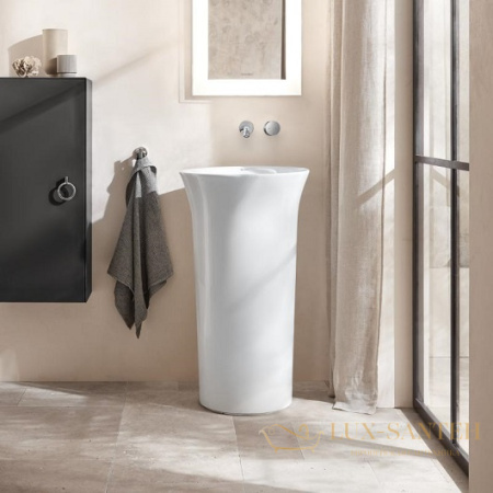 раковина напольная duravit white tulip 2703500070 ⌀ 500 мм выпуск в пол, белый