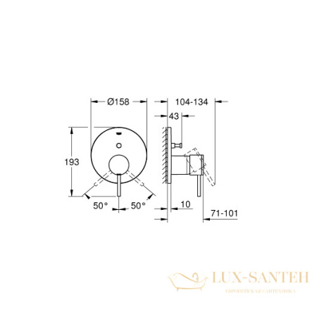 смеситель grohe atrio 24066003 для ванны, хром