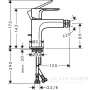 смеситель для биде hansgrohe rebris 72210000, хром