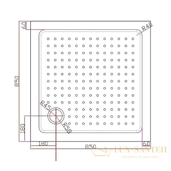 акриловый поддон cezares tray a tray-a-a-85-15-w для душа 85x85, белый