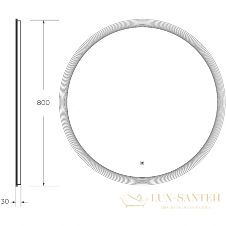 зеркало cezares eco czr-spc-eco-800-led-tch 80x80 см 