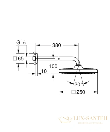 верхний душ grohe tempesta 26682000, хром