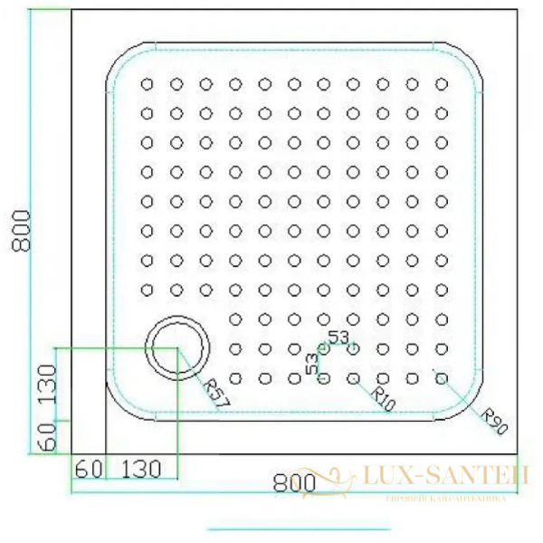 акриловый поддон cezares tray a tray-a-a-80-15-w для душа 80x80, белый