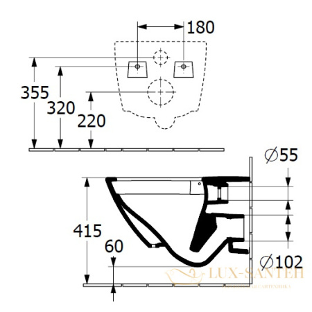 подвесной унитаз villeroy & boch universo 4670t901 twistflush, белый