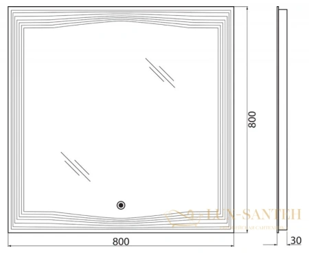 зеркало belbagno spc-lns-800-800-led-tch 80x80 см 