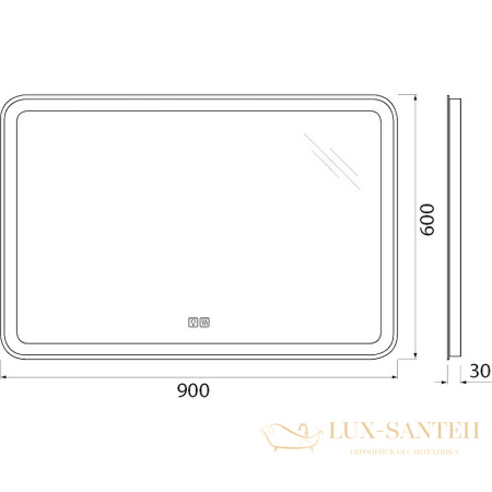 зеркало belbagno marino spc-mar-900-600-led-tch-warm 90 см с подсветкой, с подогревом, с сенсорным выключателем 