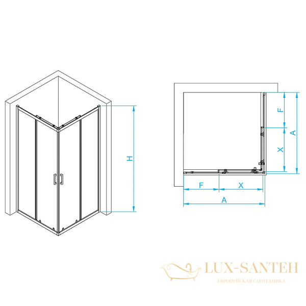 душевой уголок rgw passage 350803088-14 pa-030b 80x80, профиль черный, стекло прозрачное