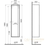 пенал vitra metropole 58204 подвесной l, черный/сливовое дерево