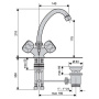 смеситель для раковины emmevi sole 15913cr с донным клапаном, хром