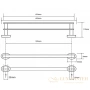 полотенцедержатель двойной 65 см bemeta oval 118404051, хром