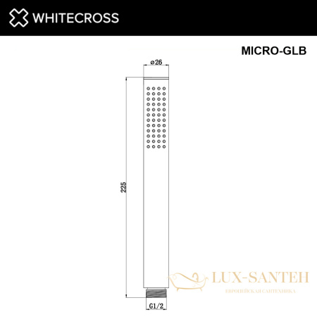 душевая лейка whitecross micro-glb, брашированное золото