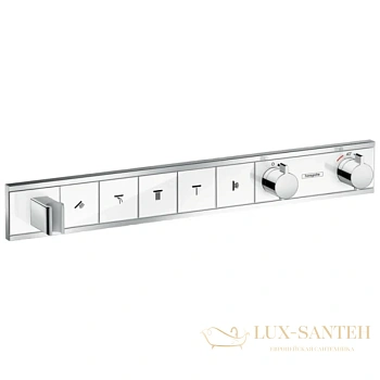 термостат hansgrohe rainselect 15358400, 5 потребителей, белый/хром