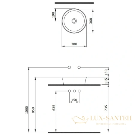 раковина berges ego sl 181011 38х36,8 см, белый