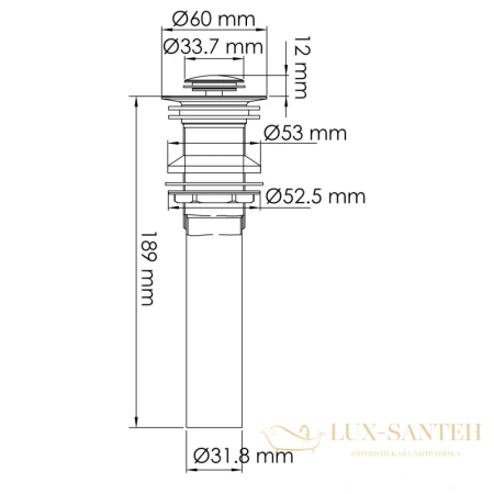 донный клапан wasserkraft a251, белый матовый