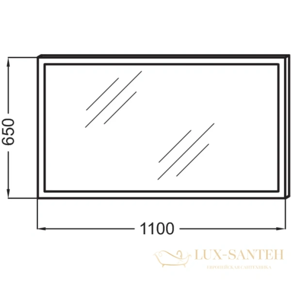 зеркало jacob delafon escale eb1443-nf с подсветкой по периметру 110*65 см 
