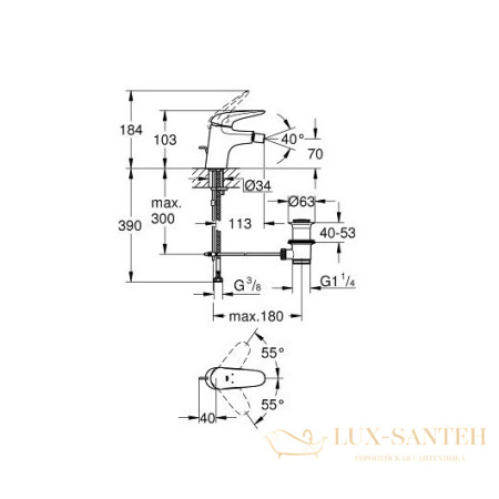 смеситель grohe eurostyle 23720003 для биде, хром