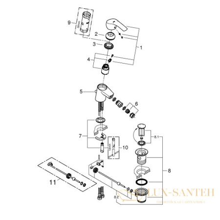 смеситель grohe eurosmart 32929002 для биде, хром