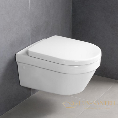 подвесной унитаз villeroy & boch architectura 4694hrr1 ceramicplus, без смывного обода, белый