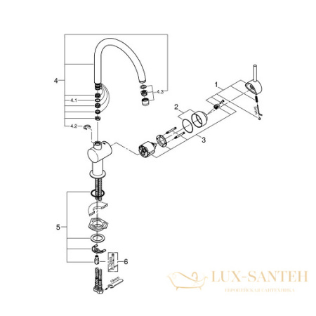 смеситель grohe minta 32917000 для мойки, хром