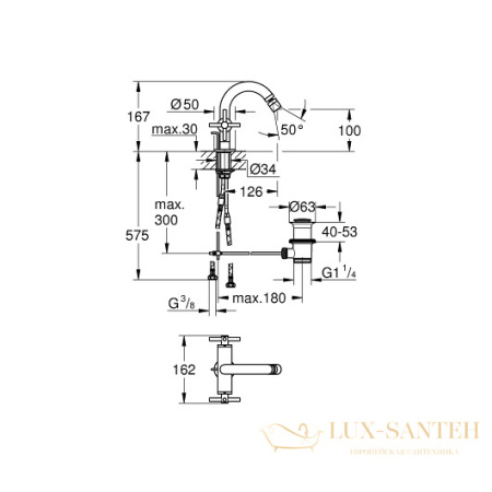 смеситель grohe atrio 24027dc3 для биде, сталь