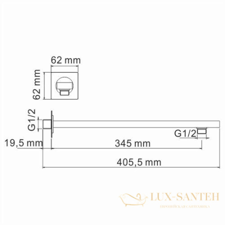 душевая система встраиваемая для душа 248 мм wasserkraft neckar a2151.183.208, золото