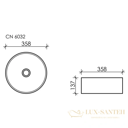 раковина ceramica nova element cn6032 35,8x35,8 см, белый